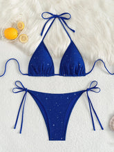 Load image into Gallery viewer, Shiny Sparkling Halter Strappy Bikini 2025 High Cut Bikinis Female Swimsuit Women Swimwear Two-pieces Bikini Set Bathing Suit
