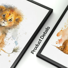 Load image into Gallery viewer, Elephant Lion Canvas Painting Giraffe Tiger Wall Art Animal Poster for Kids&#39; Room Decor