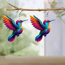 Load image into Gallery viewer, FTCY Acrylic Hummingbird Earrings For Women Retro Style Colorful Bird Drop Earrings Women's Jewelry Gifts