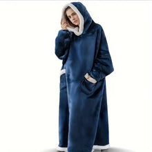 Load image into Gallery viewer, Super Long Flannel Blanket with Sleeves Winter Hoodies Sweatshirt Women Men Pullover Fleece Giant TV Blanket Oversized