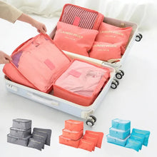 Load image into Gallery viewer, 6-Piece Waterproof Travel Storage Bag Set - Large Capacity Luggage Organizer with Zipper