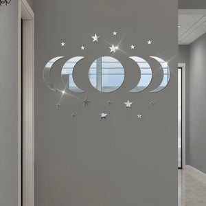 20pcs Acrylic Star Moon Wall Sticker Decorations for Living Room Bedroom Home