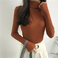 Load image into Gallery viewer, Women Turtleneck Sweater Knitted Soft Pullovers cashmere Jumpers Basic Solid Soft Sweaters Women Autumn Winter Casual Tops