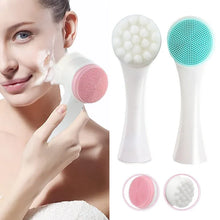 Load image into Gallery viewer, Double Sided Silicone Face Washing Brush - Blackhead Remover &amp; Pore Cleanser Tool