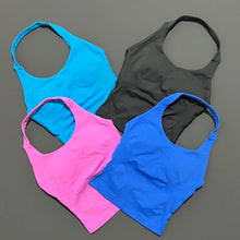 Load image into Gallery viewer, HISTELLO Impact Halter Top Seamless Longline Strappy Gym Top Women Built-in Bra Removable Cups Activewear Yoga Tank Tops
