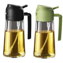 Load image into Gallery viewer, 1-2PCS 2in1 Olive Oil Dispenser Bottle 500ml Plastic Oil Sprayer Cooking Oil Spray Tank BBQ Baking Picnic Kitchen Tools for Home