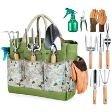 Load image into Gallery viewer, 9 Piece Garden Weeding Tools Stainless Steel Gardening Tool Set with Wooden Handle, Weeder