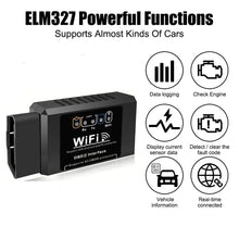 Load image into Gallery viewer, Popular ELM327 WiFi OBD2 Code Reader Scanner V1.5 Car Diagnostic Tools Car Fault Detector For Android/IOS/PC