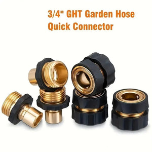 1 Set Garden Hose Quick Release Connector Coupler 3/4" GHT Metal Adapter Outdoor