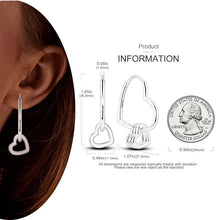 Load image into Gallery viewer, 925 Silver Hoop Earrings  For Woman Pendientes Zircon Heart Shape Star Eardrop Original Earring Fashion Jewelry