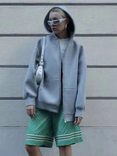 Load image into Gallery viewer, HH Autumn Women Casual Hooded Jacket Loose Oversize Zipper Hoodie Sweatshirts Solid Coat Office Lady Chic Outwear Tops