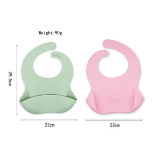 Waterproof Cartoon Animal Baby Bibs - Adjustable Silicone Bib for Feeding