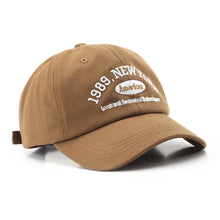 Load image into Gallery viewer, Men and Woman's Baseball Caps Adjustable Casual Embroidered 1989 New York American Cotton Sun Hats Unisex Solid Color Visor Hats