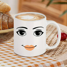 Load image into Gallery viewer, Funny Gamer Ceramic Mug Set, MAN FACE Mug,WOMAN Face Mug,Coffee Cup Birthday Mug, 11 Oz Novelty Coffee Mug/Cup,White