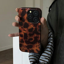 Load image into Gallery viewer, Retro Amber Texture Laser Phone Case For iPhone 17 16 Pro Max 15 14 13 12 11 XS XR 7 8 Plus 16E Stylish Leopard Print Soft Cover