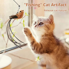 Load image into Gallery viewer, Upgraded Epoxy Sucker Cat Teasing Stick Feather Rod No Harmful Ingredients
