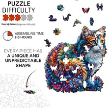 Load image into Gallery viewer, Wooden Puzzle for Adults, Cat Wooden Jigsaw Puzzles for Adults, Unique Animal Shape Wood Cut Puzzles for Family Friend