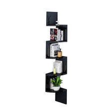 Load image into Gallery viewer, 5-layer wooden wall rack corner rack wall-mounted bookshelf modern simple home decoration storage