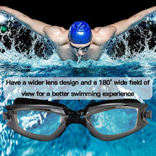 Load image into Gallery viewer, Adult Myopia Swimming Goggles Anti-fog HD Electroplated Swim Glasses Earplug Integrated