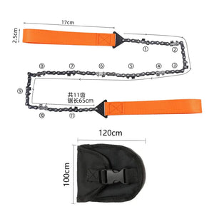 11 Teeth Portable Hand-Drawn Wire Saw Chain Tool for Outdoor Camping Survival
