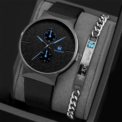2pcs Set Men's Sports Watches - Fashion Quartz Luxury Wristwatch