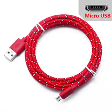 Load image into Gallery viewer, 2.4A Micro USB Cable 0.5m/1m/2m/3m Data Sync USB Charge Cable For Samsung Huawei Xiaomi Android Nylon Braided Microusb Data Cord