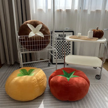 Load image into Gallery viewer, Thickened Cushion with Tomato-Shaped Pillow Vegetable Mushroom Persimmon Round Cushion Pad for Window Seat Pillows for Bedroom
