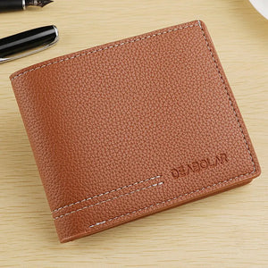 Men's Ultra-Thin Minimalist Wallet PU Leather Multi-Slot Slim Design Compact New