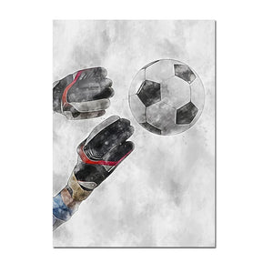 Football Basketball Poster Canvas Painting – Modern Sports Wall Art