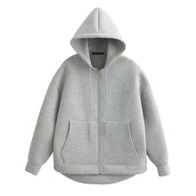 Load image into Gallery viewer, HH 2025 Casual Women's Soild Zipper Hoodie Long Sleeve Big Pocket Zipper Jacket With Hood Female Loose Outerwear Coat Tops