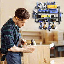 Load image into Gallery viewer, Power Tool Rack Electric Drill Holder Wall Mount Organizer Wrench Screwdriver Power Storage Shelf for Workshop Garage