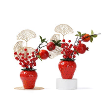 Load image into Gallery viewer, Strawberry vase, ceramic fruit shaped vase, home decoration, New Year decoration vase