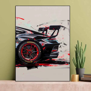 GT3 RS Graffiti Wall Art, HD Canvas Print Poster, Home, Living Room, Room Decoration