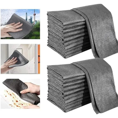 10pcs Thickened Microfiber Cleaning Cloths - Reusable No Trace Scouring Pads Set