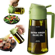 Load image into Gallery viewer, 470 ml Oil Sprayer for Cooking,2-in-1 Olive Oil Dispenser and Oil Spray Bottle,Oil Spray with Stickers,Thick Glass Spray Bottle