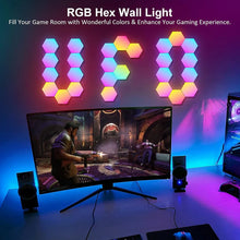 Load image into Gallery viewer, RGB LED Hexagon Wall Light - Bluetooth Control for Game Room and Bedroom