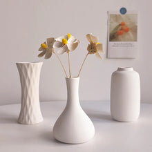 Load image into Gallery viewer, White Ceramic Vases Nordic Decorative Vasen Ornaments Home Living Room Decor Flower Arrangements Sketching Props Desktop Decor