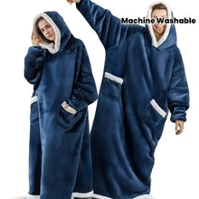 Load image into Gallery viewer, Super Long Flannel Blanket with Sleeves Winter Hoodies Sweatshirt Women Men Pullover Fleece Giant TV Blanket Oversized