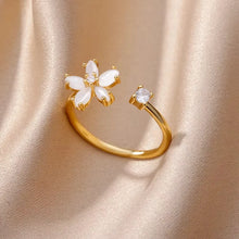 Load image into Gallery viewer, Stainless Steel Zircon Geometric Rings For Women Luxury Evil Eye Gold Color Adjustable Trendy Wedding Aesthetic Jewerly Gift