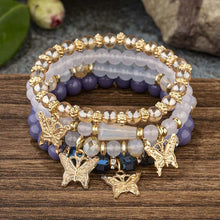 Load image into Gallery viewer, 4Pcs Bohemian Butterfly Charm Bracelet Set Crystal Beads Fashion Jewelry
