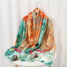 Load image into Gallery viewer, Summer Silk Printed Shawl: Women&#39;s Sun Protection Pashmina Scarf