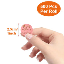 Load image into Gallery viewer, 500Pcs/Roll Gilding Thank You Stickers Pink/Black 2.5cm Small Business Labels