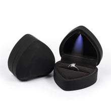 Load image into Gallery viewer, 1 Pcs LED Jewelry Ring Box Luxury Velvet Rubber Necklace Pendant Gifts Display With Light For Proposal Engagement Wedding Case