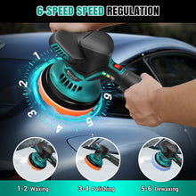 Load image into Gallery viewer, 12V Cordless Car Buffer Polisher,6 Variable Speed Car Polishing Kit, For Car Detailing/Polishing/Waxing/Scratch Removing