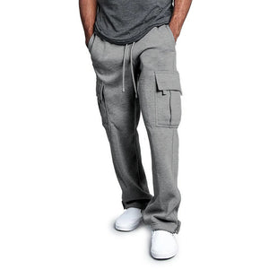 Men's Sweatpants Joggers - Straight Fit, Loose, Drawstring, Multi-Pocket for Sports & Streetwear