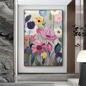 Scandinavian Abstract Wall Art Large Floral Botanical Oil Painting HD Poster for Home Decor