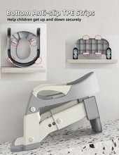 Load image into Gallery viewer, Kids Potty Training Seat With Steps, 3 In 1 Toddler Toilet Ladder Seat, Soft Mat Non-slip Splash Guard Toilet Seat (Grey)
