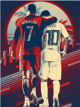 Load image into Gallery viewer, Messi &amp; Ronaldo Canvas Art – Football Star Wall Decor, Home Decoration Gift