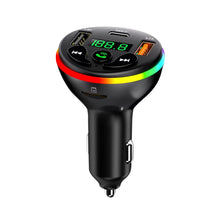 Load image into Gallery viewer, Car Bluetooth 5.0 FM Transmitter MP3 Modulator Player Handsfree Audio Receiver With 3 in 1 Charge Cable for IPhone Huawei Xiaomi