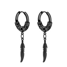 Load image into Gallery viewer, 1 Pairs Punk Stainless Steel Stud Earrings Black Earrings Set For Men Women Vintage Hip Hop Piercing Ear Jewelry